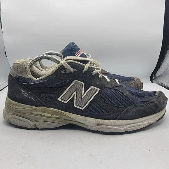 New Balance 990 Mens 11 Blue Sneakers Shoes Athletic Low Top Lace Up USA M990NV3